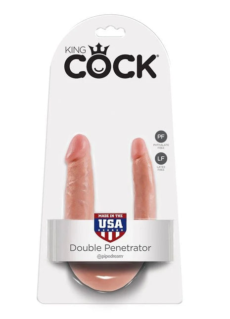 King cock doppelt penetration dildo 12,7 cm natürlich in pfirsichfarbener silikon mit realistischer hauttextur