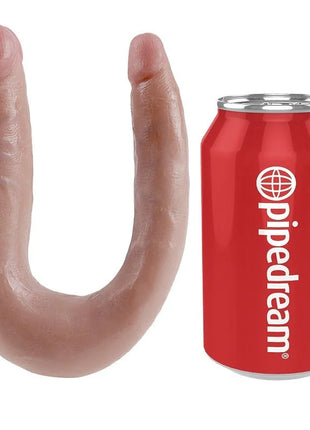 Pink silikon u-förmiger dildo king cock dopp penetrate 12,7 cm natürlich neben rotem pipedream zur größenvergleich