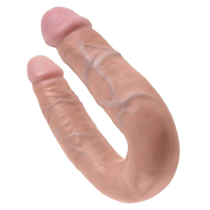 Pink silikon doppeldildo mit zwei köpfen 13,9 cm natürlich king cock dopp penetration dildo