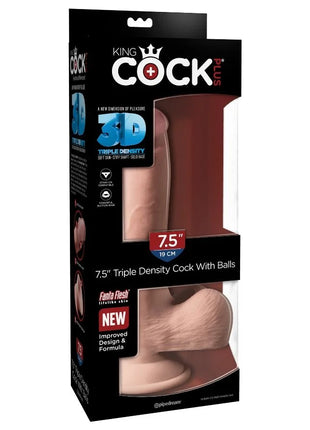 KING COCK - DREIFACHDENSITTSHAHN - 19 CM - Dildo mit Saugnapf