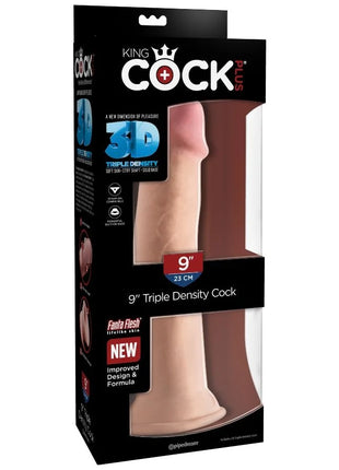 KING COCK - DREIFACHER DICHTEHAHN - 23 CM - Dildo mit Saugnapf