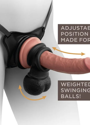 KING COCK - ELITE DELUXE VERSTELLBARER HARNESS-KIT RING MIT HODEN & DILDO - 20.3 CM - Geschirre