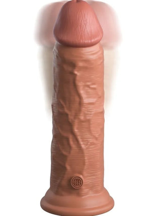KING COCK - ELITE REALISTISCHER DILDO MIT VIBRATION UND SILIKON 20.3 CM KARAMELL - Dildo mit Saugnapf