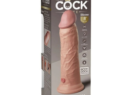 KING COCK - ELITE REALISTISCHER DILDO MIT VIBRATION UND SILIKON - 20.3 CM - Dildo mit Saugnapf