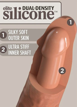 KING COCK - ELITE REALISTISCHER DILDO MIT VIBRATION UND SILIKON 20.3 CM KARAMELL - Dildo mit Saugnapf