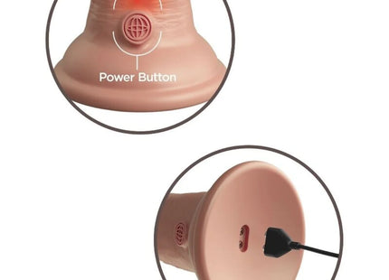 KING COCK - ELITE REALISTISCHER DILDO MIT VIBRATION UND SILIKON - 20.3 CM - Dildo mit Saugnapf