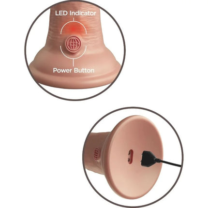KING COCK - ELITE REALISTISCHER DILDO MIT VIBRATION UND SILIKON - 20.3 CM - Dildo mit Saugnapf