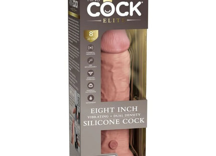 KING COCK - ELITE REALISTISCHER DILDO MIT VIBRATION UND SILIKON - 20.3 CM - Dildo mit Saugnapf