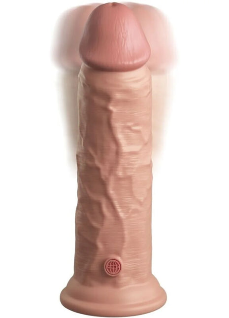 KING COCK - ELITE REALISTISCHER DILDO MIT VIBRATION UND SILIKON - 20.3 CM - Dildo mit Saugnapf