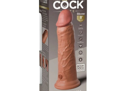 KING COCK - ELITE REALISTISCHER DILDO MIT VIBRATION UND SILIKON 20.3 CM KARAMELL - Dildo mit Saugnapf