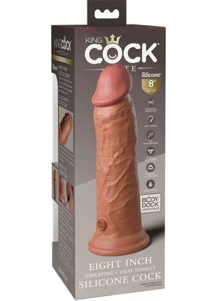 KING COCK - ELITE REALISTISCHER DILDO MIT VIBRATION UND SILIKON 20.3 CM KARAMELL - Dildo mit Saugnapf