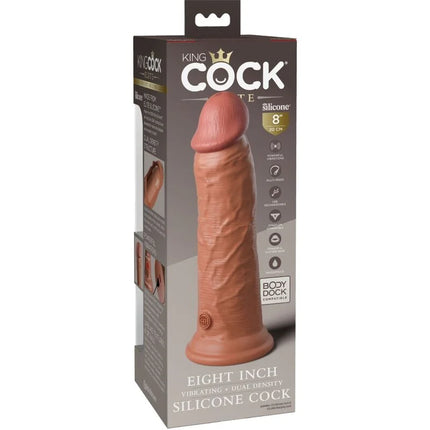 KING COCK - ELITE REALISTISCHER DILDO MIT VIBRATION UND SILIKON 20.3 CM KARAMELL - Dildo mit Saugnapf