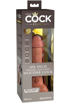 KING COCK - ELITE REALISTISCHER DILDO - VIBRATION & SILIKON - 15.2 CM - KARAMELL - Dildo mit Saugnapf