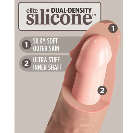 KING COCK - ELITE REALISTISCHER DILDO - VIBRATION UND SILIKON - 15.2 CM - Dildo mit Saugnapf