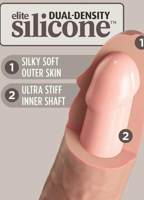 KING COCK - ELITE REALISTISCHER DILDO - VIBRATION UND SILIKON - 15.2 CM - Dildo mit Saugnapf