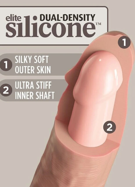 KING COCK - ELITE REALISTISCHER DILDO VIBRATOR & SILIKON FERNBEDIENUNG - 23 CM - Dildo mit Saugnapf