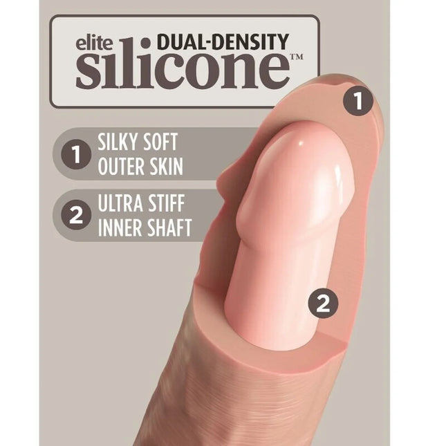KING COCK - ELITE REALISTISCHER DILDO VIBRATOR & SILIKON FERNBEDIENUNG - 23 CM - Dildo mit Saugnapf