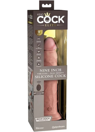 KING COCK - ELITE REALISTISCHER DILDO VIBRATOR & SILIKON FERNBEDIENUNG - 23 CM - Dildo mit Saugnapf