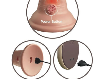 KING COCK - ELITE REALISTISCHER DILDO VIBRATOR & SILIKON FERNBEDIENUNG - 23 CM - Dildo mit Saugnapf
