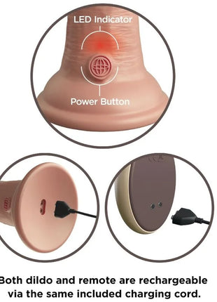 KING COCK - ELITE REALISTISCHER DILDO VIBRATOR & SILIKON FERNBEDIENUNG - 23 CM - Dildo mit Saugnapf