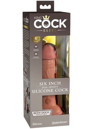 KING COCK - ELITE REALISTISCHER SILIKONDILDO - 15.2 CM KARAMELL - Dildo mit Saugnapf