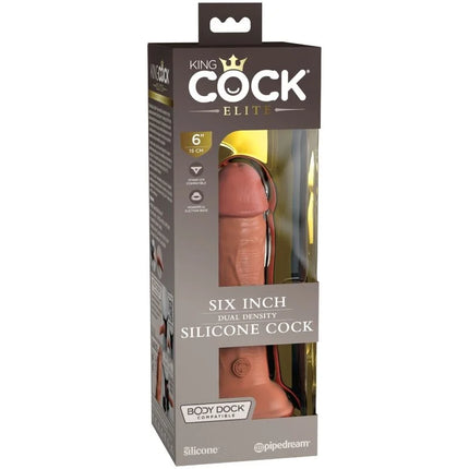 KING COCK - ELITE REALISTISCHER SILIKONDILDO - 15.2 CM KARAMELL - Dildo mit Saugnapf