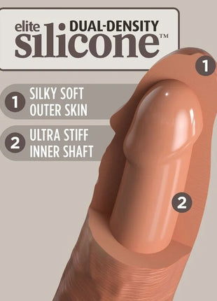KING COCK - ELITE REALISTISCHER SILIKONDILDO - 15.2 CM KARAMELL - Dildo mit Saugnapf