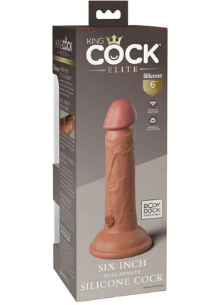 KING COCK - ELITE REALISTISCHER SILIKONDILDO - 15.2 CM KARAMELL - Dildo mit Saugnapf