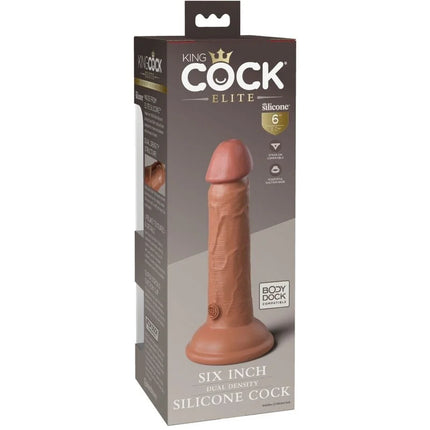 KING COCK - ELITE REALISTISCHER SILIKONDILDO - 15.2 CM KARAMELL - Dildo mit Saugnapf