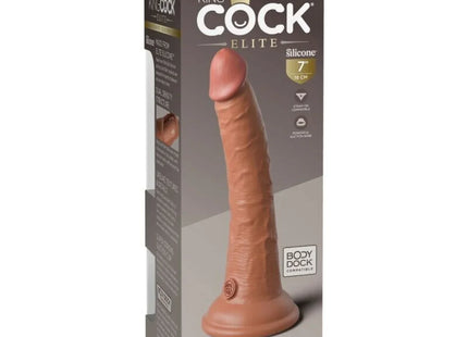 KING COCK - ELITE REALISTISCHER SILIKONDILDO - 17.8 CM KARAMELL - Dildo mit Saugnapf