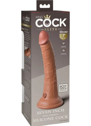 KING COCK - ELITE REALISTISCHER SILIKONDILDO - 17.8 CM KARAMELL - Dildo mit Saugnapf