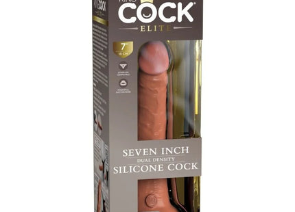 KING COCK - ELITE REALISTISCHER SILIKONDILDO - 17.8 CM KARAMELL - Dildo mit Saugnapf