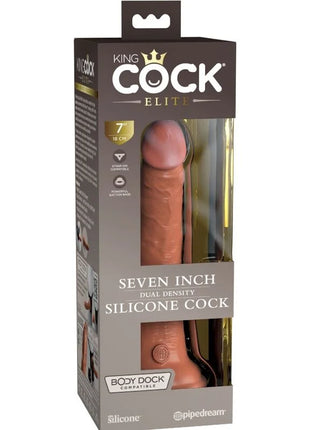 KING COCK - ELITE REALISTISCHER SILIKONDILDO - 17.8 CM KARAMELL - Dildo mit Saugnapf