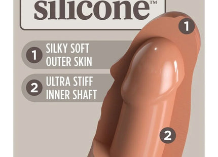 KING COCK - ELITE REALISTISCHER SILIKONDILDO - 17.8 CM KARAMELL - Dildo mit Saugnapf