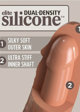 KING COCK - ELITE REALISTISCHER SILIKONDILDO - 17.8 CM KARAMELL - Dildo mit Saugnapf
