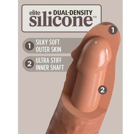KING COCK - ELITE REALISTISCHER SILIKONDILDO - 20.3 CM KARAMELL - Dildo mit Saugnapf