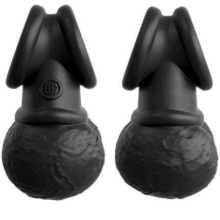 Schwarze silikon anal plugs king cock elite ring mit hoden mit strukturierten kugelartigen basen und glattem spitze