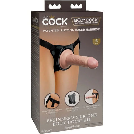 KING COCK - ELITE VERSTELLBARER GURT & DILDO - FÜR ANFÄNGER - 15,2 CM - Strapon Gurte