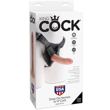 Schwarzer king cock strap-on harness mit realistischem 15,20 cm penis aus silikon für erwachsene spielzeuge