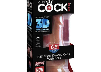 KING COCK - PLUS 3D DILDO MIT EIER 17 CM - Dildo mit Saugnapf