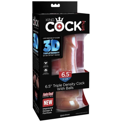 KING COCK - PLUS 3D DILDO MIT EIER 17 CM - Dildo mit Saugnapf
