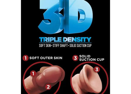 KING COCK - PLUS 3D DILDO MIT EIER 17 CM - Dildo mit Saugnapf
