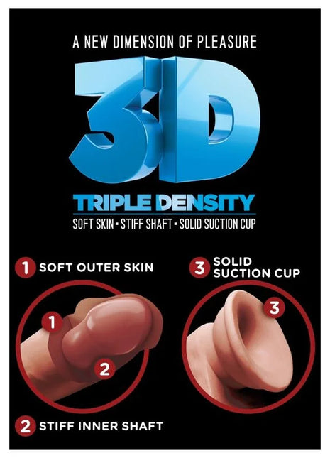 KING COCK - PLUS 3D DILDO MIT EIER 17 CM - Dildo mit Saugnapf