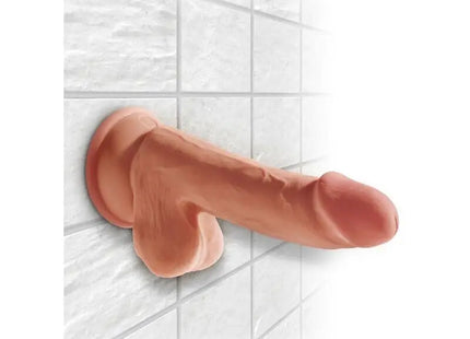 KING COCK - PLUS 3D DILDO MIT EIER 17 CM - Dildo mit Saugnapf