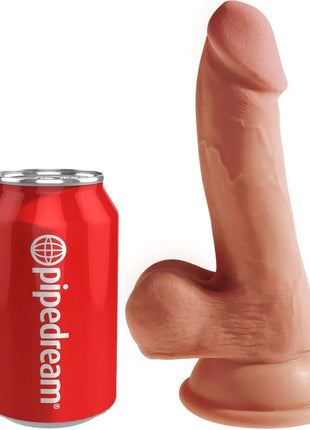 KING COCK - PLUS 3D DILDO MIT EIER 17 CM - Dildo mit Saugnapf