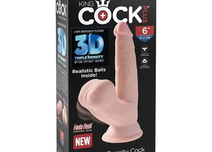 KING COCK - PLUS 3D DILDO SWINGING BALLS - 12.7 CM - Dildo mit Saugnapf