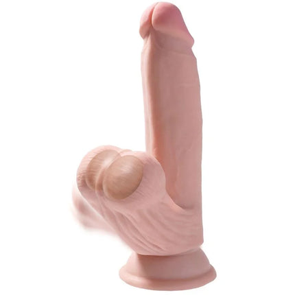 KING COCK - PLUS 3D DILDO SWINGING BALLS - 15.2 CM HELLE HAUT - Dildo mit Saugnapf