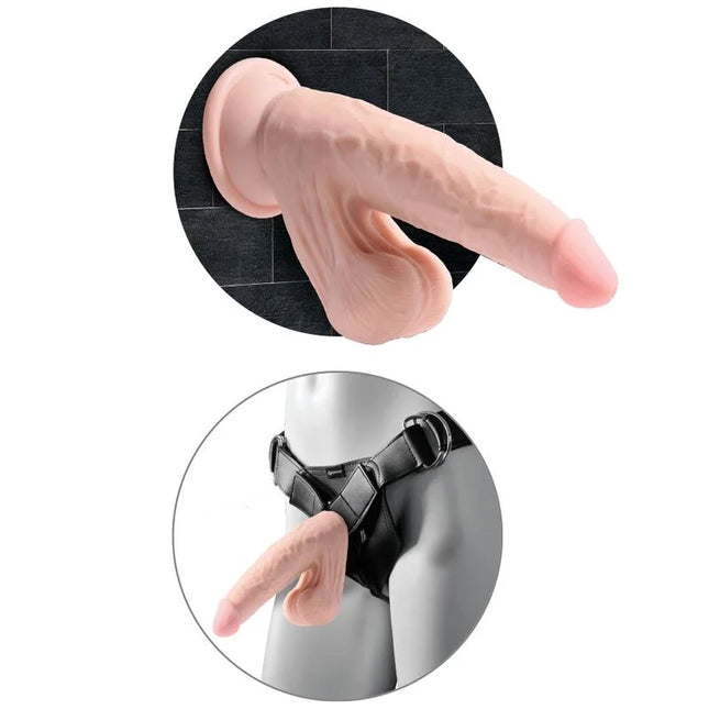 KING COCK - PLUS 3D DILDO SWINGING BALLS - 15.2 CM HELLE HAUT - Dildo mit Saugnapf