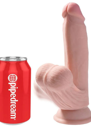 KING COCK - PLUS 3D DILDO SWINGING BALLS - 15.2 CM HELLE HAUT - Dildo mit Saugnapf