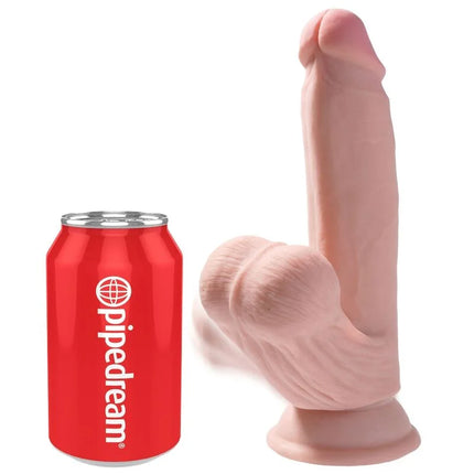KING COCK - PLUS 3D DILDO SWINGING BALLS - 15.2 CM HELLE HAUT - Dildo mit Saugnapf